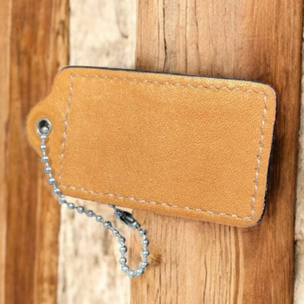 Coach Xtra Large Glove Tanned Soft Leather Key Fob in Light Saddle Tan